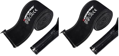 ARCCAPTAIN TIG Welding Torch Cable Cover, MIG Plasma Tig Torch Cover Resistant Leather with Zipper 3.7M (12FT) Length (Pack of 2) - size: 12 FT(3.7M) (Pack of 2)