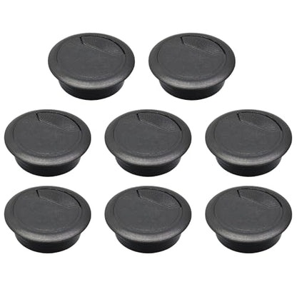 Desk Grommet 2" (50 mm), Desk Cord Hole Cover, Cable Grommet ABS Plastic, Desk Hole Grommet for Office and Home Table Cable, Detachable Adjustable Cable Cord Organizer (Black 8 Pcs) - size: 2" (50 mm), style: 8 pcs Black