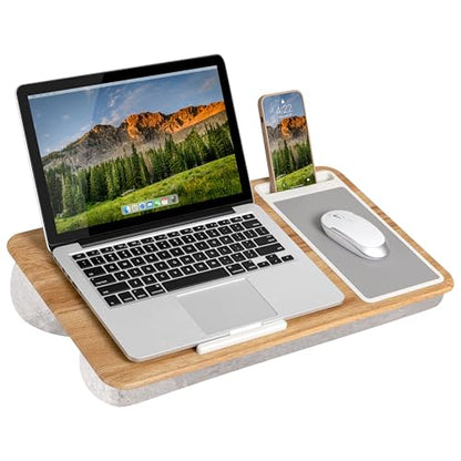 LAPGEAR Home Office Lap Desk with Device Ledge, Mouse Pad, and Phone Holder - Oak Woodgrain - Fits up to 15.6 Inch Laptops - Style No. 91589 - color: Oak Woodgrain, size: Home Office W/Device Ledge