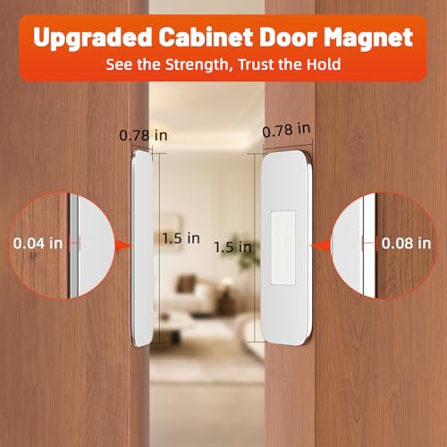 Jiayi 6 Pack Ultra Thin No Drill Magnetic Cabinet Door Catch, Adhesive Stainless Steel Drawer Door Cabinet Magnets to Stay Closed, Cabinets Latches for Kitchen, Bathroom, Closet, RV Doors Closure - color: Silver