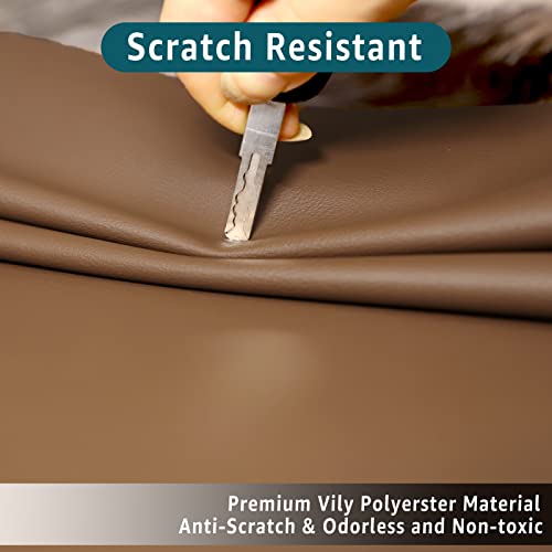 Premium Headrest Cover for Recliner Chair, Flame Retardant Faux Leather Recliner Headrest Protector, Wear Resistant Recliner Headrest Cover for Office Chair Theater Seat, 16W*27L, Brown - color: Brown