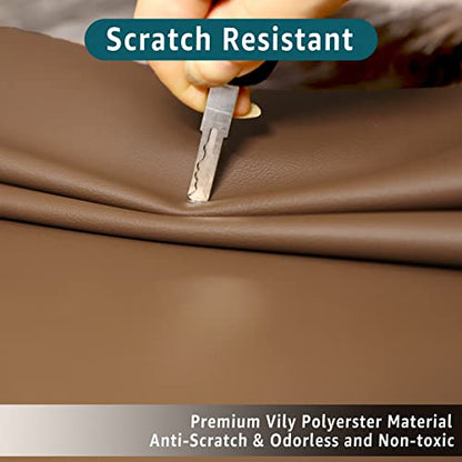 Premium Headrest Cover for Recliner Chair, Flame Retardant Faux Leather Recliner Headrest Protector, Wear Resistant Recliner Headrest Cover for Office Chair Theater Seat, 16W*27L, Brown - color: Brown