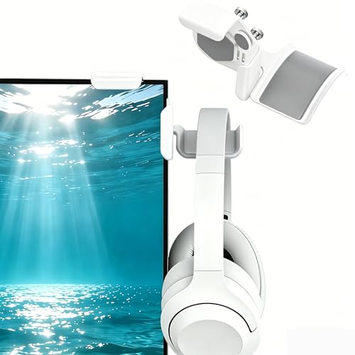 Monitor Stand for Headphones and Headsets, Clamp-On Adjustable Headset Holder Space-Saving Desk Organizer(White) - color: 1-Pack White