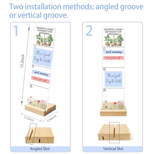 Sticky Note Holder Acrylic Monitor Memo Board Desk Organizers and Accessories Desk Decor Post It Note Holder with 200Pcs Sticky Notes Boho Plant Inspirational Mental Health Desk Sign - color: Everyone