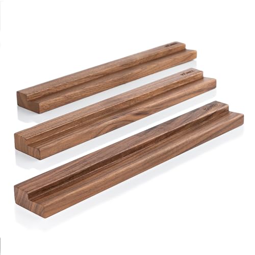 Vinyl Record Shelf - 3 Display Ledges Made of Solid Walnut -A Wall Mount for Your Favorite or Now-Playing Records -This Vinyl Record Holder Fits All Records (Walnut) - color: Wood (Walnut)