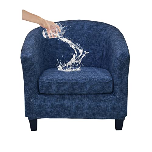 KRFOONN 2 Pieces Club Chair Slipcover Stretch Waterproof Tub Chair Slipcover Armchair Covers Sofa Cover Removable Round Barrel Chair Covers Couch Furniture Protector Cover for Living Room, A43 - color: Colora43