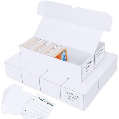 Trading Card Storage Box, card organizer box with dividers for Baseball, Sports, Game, Playing Card Collection, pack of 6 - size: 6 pack with 24 dividers