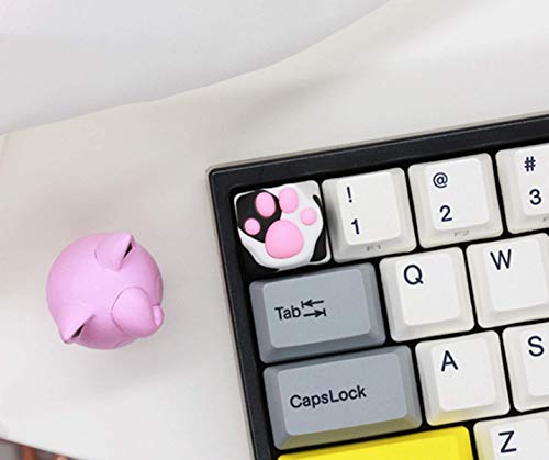 SYA ZOMOPLUS Cute Keycaps,Novelty Cat-Claws Keycap 3D Model OEM Profile Keyboard Keycaps Squishy-Paws Custom Key Caps for Cherry MX Switches Mechanical Gaming Keyboard Catpaw ESC-Key Keycap(Cow1pcs) - color: Cow-1pcs