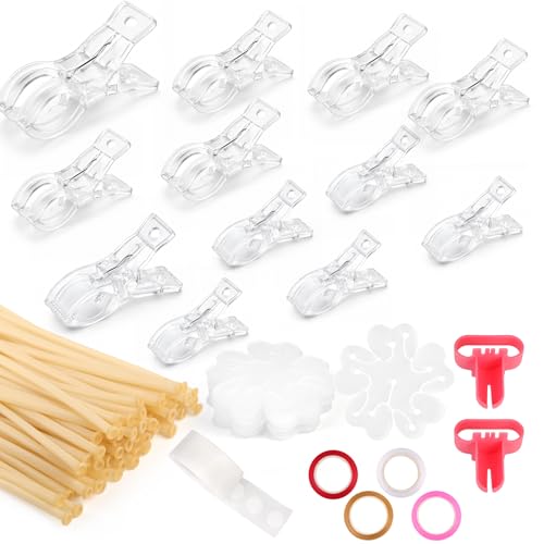 12 Pack Balloon Arch Clips (6x 2.4-in & 6x 3.5-in) Heavy Duty Transparent Clips, 100pcs Clear 260 Balloons & Accessories, Arch Set for Backdrop Parties Photography DIY - size: transparent