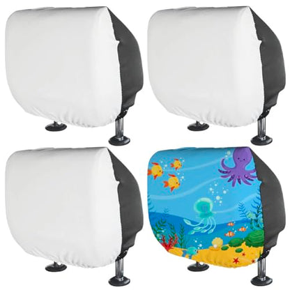 BAOZOON 4 Pcs Car Headrest Cover Blanks Elastic Universal Auto Head Rest Protectors Heat Transfer Headrest Dustproof Cover Soft Car Seat Headrest Cover for Most Car Vehicle(White, Black) - color: White, Black