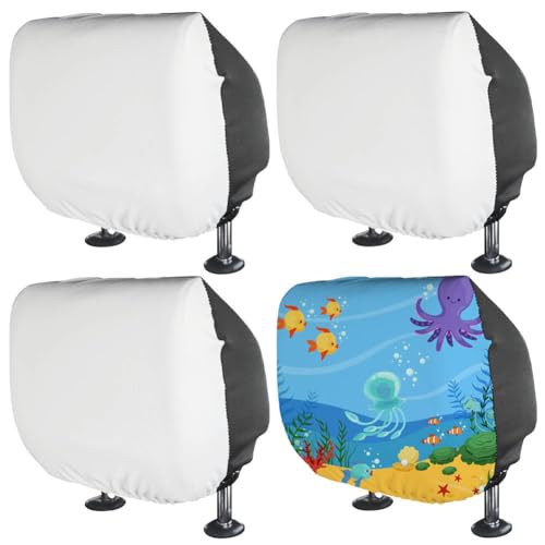 BAOZOON 4 Pcs Car Headrest Cover Blanks Elastic Universal Auto Head Rest Protectors Heat Transfer Headrest Dustproof Cover Soft Car Seat Headrest Cover for Most Car Vehicle(White, Black) - color: White, Black