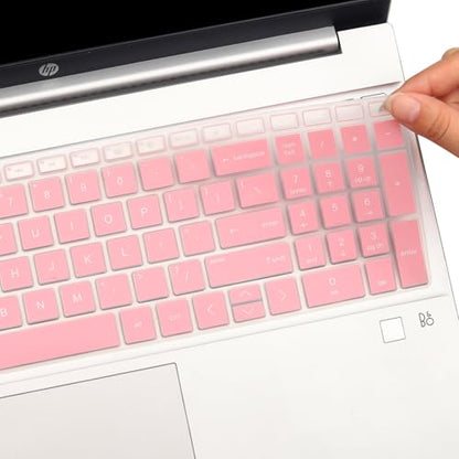 Keyboard Cover for 15.6 17.3 HP Laptop 17-cn 17-cp 15-fc 15-fd 15-eg 15-eh 15-er Series 15-fc0025dx 15-fc0093dx 15-fd0083wm 15-fd0107dx 15t-fd000/fd100 15t-eg300 17t-cn300/cn400 17-cn 17z-cp-Palepink - color: Palepink(Regular Letters)