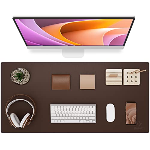 K KNODEL Non-Slip Desk Mat, Desk Pad, Desk Blotter, Desktop Mat for Desk, Large Desk Protector, Office Computer and Laptop Mat for Desk (35.4"x17", Brown) - color: Dark Brown, size: 35.4"x17"