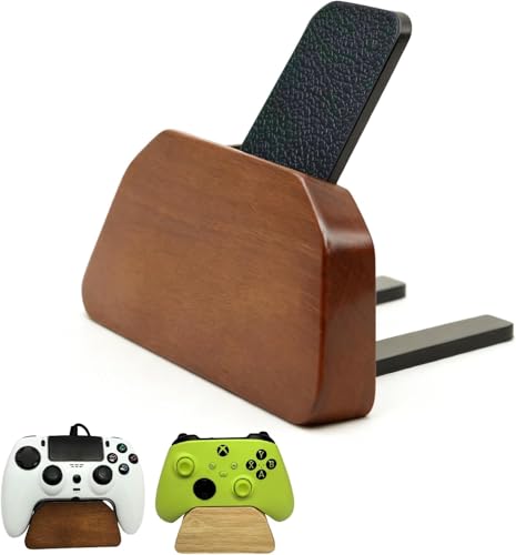 Solid wood gamepad stand, game equipment, controller stand, suitable for Xbox, PS4, PS5, is a good helper for organizing gamepads on the desk, and also the best gift for your son, husband, boyfriend - color: Black