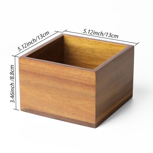 LBEMEY Remote Control Holder Caddy,Farmhouse Acacia Wood TV Remote Holder, Vintage Desk Caddy, Remote Organizer for Table (Brown for 3+ Remote Controls) - style: Brown for 3+ Remote Controls