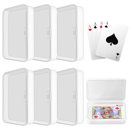 Blank Card Case, 6 Pack Clear Plastic Card Deck Box, Snaps Closed - Storage Box for Base Ball Trading Cards, Business Cards & More - color: 6 PCS Clear