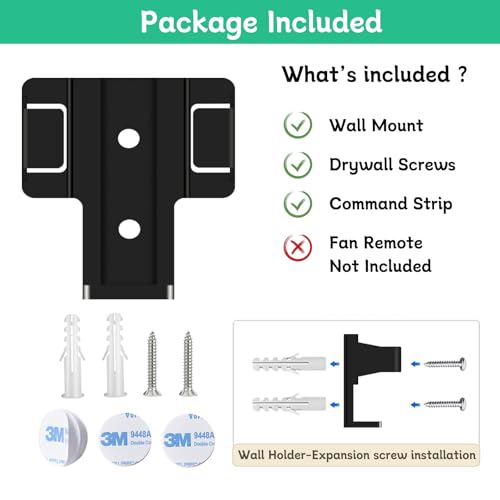 TX028C-S Ceiling Fan Remote Wall Mount Holder for Hampton Bay | Suitable for Home Decorators Collection Remote A25-TX028C-S, KUJCE10318/TR222A, KUJCE10316, TX028/TX028C - Holder Only