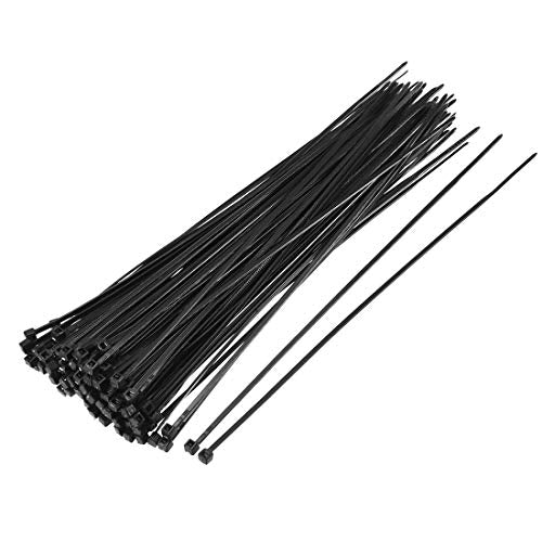 uxcell Nylon Cable Ties 8 Inch Self-Locking Zip Ties 0.08 Inch Width Black 100pcs - color: Black, size: 8x0.08Inch