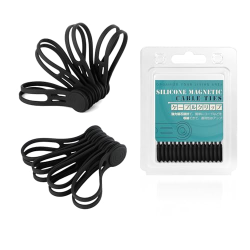 Silicone Magnetic Cable Ties, 4.72 Inch Upgraded Cord Ties With Magnet Cable Strap Cord Wrap For Travel Phone USB Charging Cable Management (8-Pack, Black) - color: Black, size: M-size
