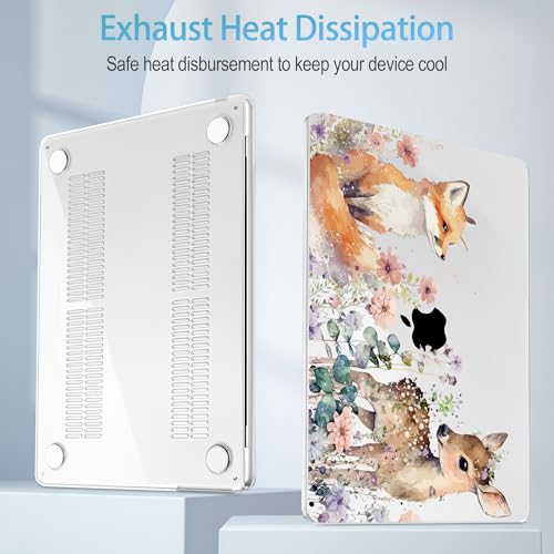 Mektron Case for 2026 MacBook Neo 13-inch A18 Pro chip A3404 Laptop Cover with 13-inch (Diagonal) Liquid Retina Display+ Keyboard Cover+ Screen Protector, Fox and Deer - color: Fox and Deer