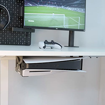 Monzlteck Under Desk Holder for PS5/PS5 Slim/Pro,Stealth Mount Compaitble with PlayStation 5 Disc & Digital Edition Console,Space Saving,DP-05
