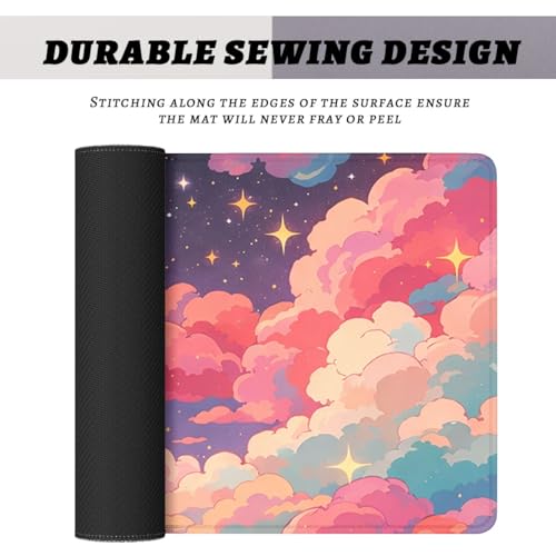 Dreamy Clouds Gaming Mouse Pad Magical Star Night Mousepad XL Large Gaming Mouse Pad Laptop Keyboard Mat Desk Pad Office Computer Keyboard Laptop 31.5"x11.8" - color: Dreamy Clouds, size: 31.5L x 11.8W inches