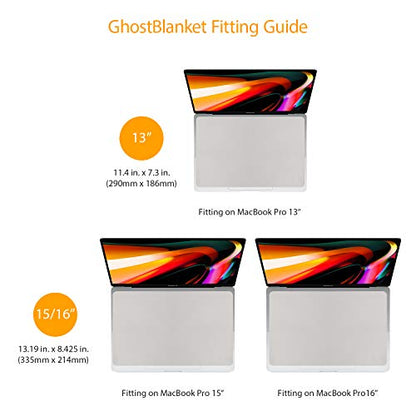 UPPERCASE GhostBlanket Screen Keyboard Imprint Protection Microfiber Liner and Cleaning Cloth 13" Compatible with MacBook Pro 13"/14", MacBook Air 13"/15", MacBook Neo 13" - size: 13"/14"/15" MacBook Pro/Air/Neo