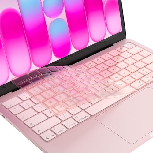 EooCoo Premium Keyboard Cover Skin Protector, Laptop Accessories Compatible with 2026 2025 2024 2023 2022 2021 M5-M1 Pro/Max MacBook Pro 14/16, M5-M2 MacBook Air 13/15, 2026 Mac Neo 13, Blush Clear - color: Blush Clear