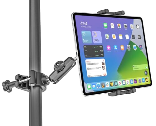 Kolasels Metal iPad Holder for Mic Stand [Ultra-Durable] Tablet Holder Mount for Microphone Stand, Mic Music Stand with Universal Tablet Clamp Mount for 4.7-13" Tablets and Cell Phones : Electronics