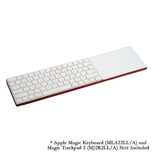 CraftMaster Union Tray for Apple Magic Keyboard and Apple Magic Trackpad 2 - Metal Dock Stand Controls Your iMac or Laptop Remotely, Premium Home and Office Accessory - Red - color: Red