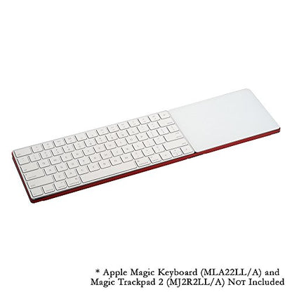 CraftMaster Union Tray for Apple Magic Keyboard and Apple Magic Trackpad 2 - Metal Dock Stand Controls Your iMac or Laptop Remotely, Premium Home and Office Accessory - Red - color: Red