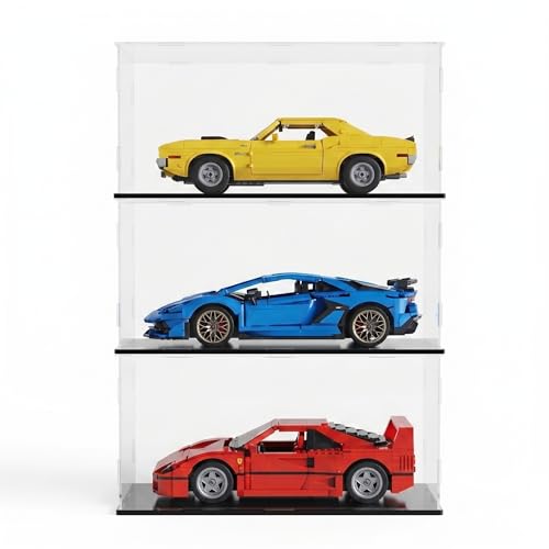 Clear Acrylic Display Case, 8*4*4inch (20*10*H10cm) | Assemble Cube Display Box, Black Base, Dustproof Protection, For Collectibles Memorabilia Figurines - size: 8 x 4 x 4 inches