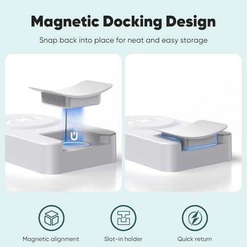 EKZ Magnetic Remote Control Holder with 6.5FT Retractable Steel Cable, Anti-Lost Remote Tether Lock with Auto-Rewind & Adhesive Wall Mount for TV, AC, Monitor & Home Remote Controls (White,2 Pcs) - color: White, size: 2 Pcs