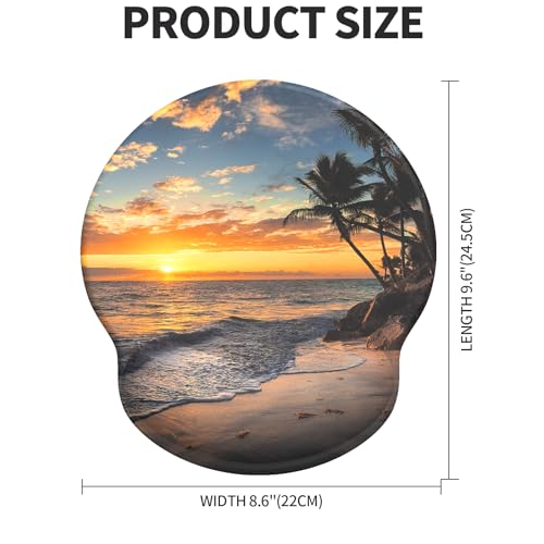 eulps Mouse Pad with Wrist Rest, Comfortable Computer Mousepad with Gel Wrist Support Smooth Surface and Non-Slip PU Base for Pain Relief, Laptop, Office & Home (Sunset) - color: Sunset