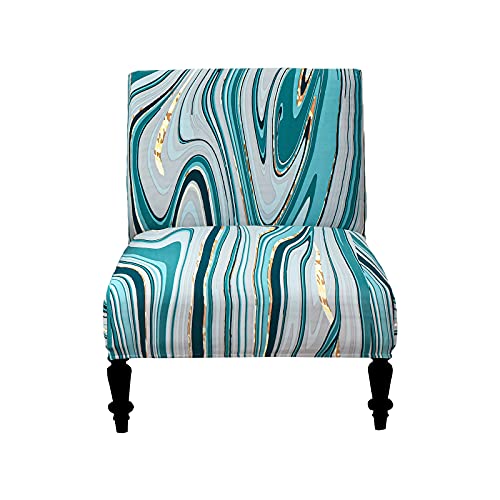 Eco-Ancheng Armless Chair Slipcover - Removable, Washable, Printed Accent Chair Covers for Living & Dining Room - color: A13