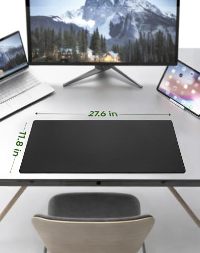 ALOANES Large Gaming Mouse Pad Keyboard Mat with Non-Slip Rubber Base | Black Desk Mat Mousepad for Computer Gamer Office Home L 31.5"x11.81"x0.12" - color: 00- Black, size: 27.6L x 11.8W inches