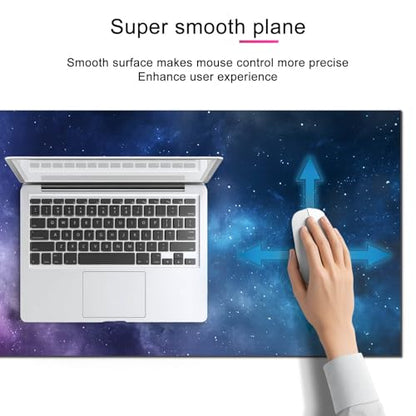 HOMETITUTE XL Mouse Pad Gaming Mousepad Nebula Space Art 31.5x11.8 Inch Non-Slip Keyboard Desktop Protector Mat Diatomite Large Mouse Pad for Home and Office Desk Accessories - color: Galaxy Nebula Space Art
