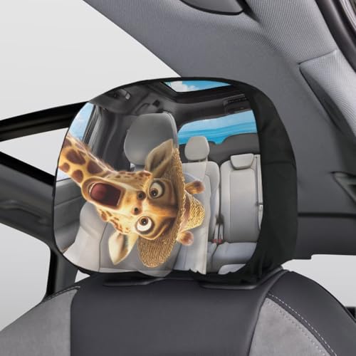 Funny Giraffe Car Seat Headrest Covers Set 2 Pack Stretchy Vehicle Seat Pillow Cover Womens Cute Interior Accessories Head Rest Cushion Pads Portable Dust Covers - color: Funny Giraffe