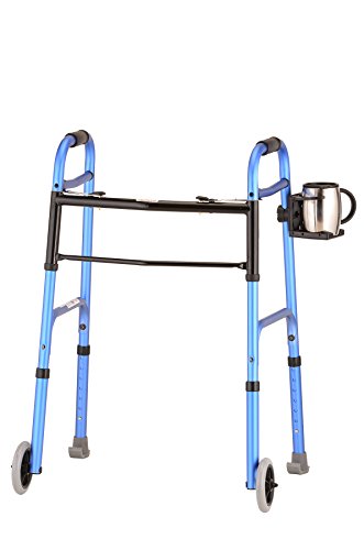 NOVA Cup Holder for Walker, Rollator, Transport Chair, Wheelchairs – Universal Fit on Round Tube Only, Adjustable & Foldable Drink Holder (Pack of 2) - size: 1 Count (Pack of 2)