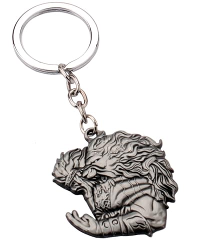 MEETCUTE Elden Keychain, Cool Elden Key Ring for Men and Women Cosplay Accessories for Gamers and Fans - C