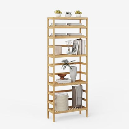 Bamboo Rack, Adjustable Bamboo Shelf, Stand Utility Storage Shelf Multifunctional Bathroom Kitchen Living Room Holder Plant Flower Stand (6-Tier) - size: 6-Tier-1