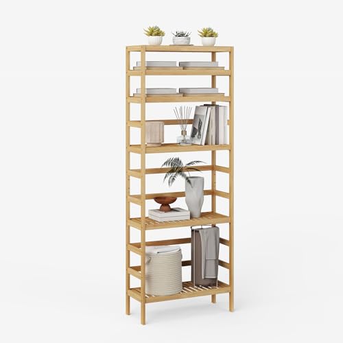 Bamboo Rack, Adjustable Bamboo Shelf, Stand Utility Storage Shelf Multifunctional Bathroom Kitchen Living Room Holder Plant Flower Stand (6-Tier) - size: 6-Tier-1