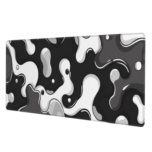 Black and White Gaming Mouse Pad, Large Mouse Pad for Desk Mat XXL XL Mousepad, Big Keyboard Pad Office Desk Accessories Decor - color: Black White