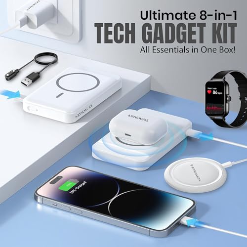 Artichoke 6 in 1 Accessories Gift Set Power Bank 5000 Smart Watch TWS Earphones Accessories Birthday Gifts Boyfriend Tech Gadgets Regalos para Hombre Travel Men Women Him Her