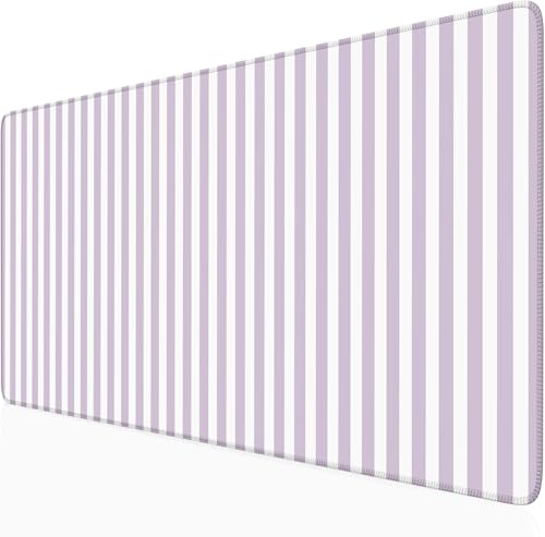 Purple Striped Desk Mat Cute Pastel XXL Large Gaming Mouse Pad Desk Pad Kawaii Cozy Aesthetic Keyboard Laptop Computer Mat Home Office Decor for Women - color: A3- Purple