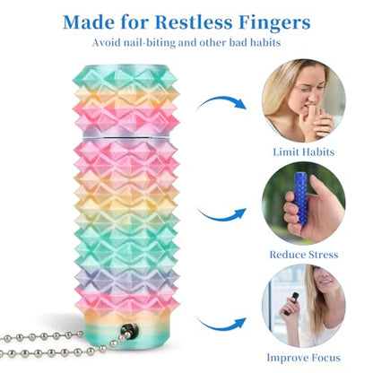 Little Ouchies Pain Stim Fidget Toy, 3D Printed Pocket Spiky Keychain with Clicker Button Spinner Sensory Toys for Anxiety Focus & Stress Reduction Novelty Gifts(C2) - color: C2