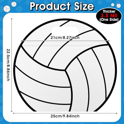 AKAIXI 24pcs 3.5Mil Thickened Volleyball Gift Bags Reusable Sealed Bags | with Handle Stand-up Volleyball Treat Bags for Volleyball Coach Team and Volleyball Mom, Party Favor Birthday Gifts Supplies - color: Volleyball