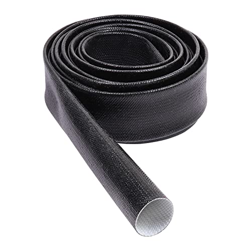 Silicone Fiberglass Sleeve Heat Shield Wire Protective High Temperature Electrical Insulation Self-extinguishing Black (5/16"-9ft) - style: 5/16"-9ft