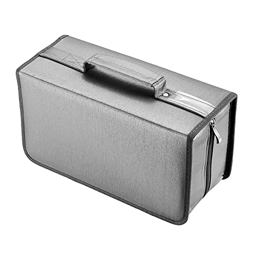 alavisxf xx CD Case, 160 Capacity Nylon Protective Disc Organizer for Car | CD DVD Holder, Portable Handle, Zipper Closure, Anti-Slip Sleeves, Heavy Duty Storage Bag, for Home Office Travel - color: Grey160