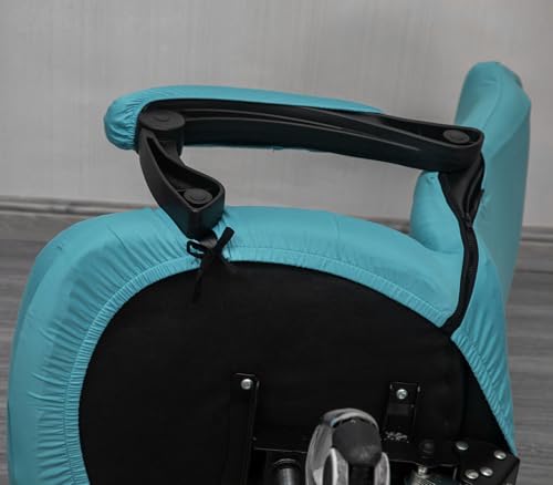 Melaluxe Office Chair Cover with Arm Covers - Universal Stretch Desk Chair Cover, Computer Chair Slipcovers (Size: L) - Azure - color: Azure, size: Large with Arm Cover